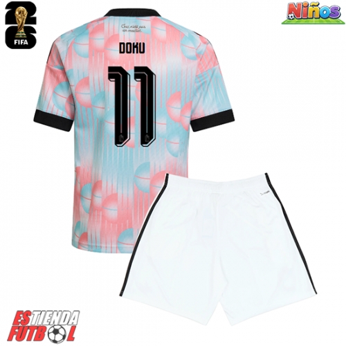 Bélgica Jeremy Doku #11 Segunda Equipación Niños Mundial 2026 Manga Corta (+ Pantalones cortos)